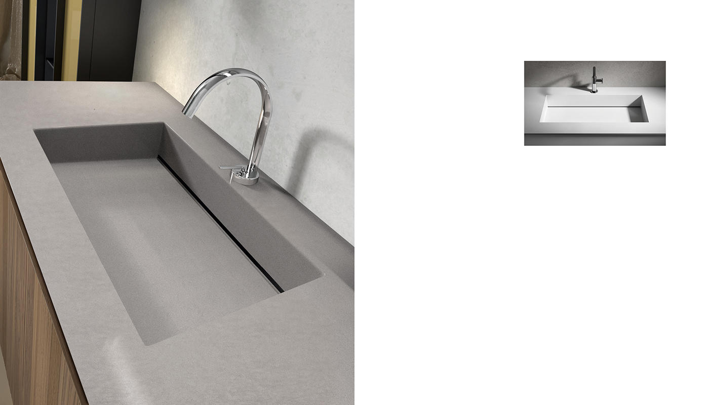 ED-ST29 Edone Встраиваемая раковина Venere ВСТРОЕННЫЙ БАК Интегрированная верхняя часть ванны Venere с отделкой Laminam  - Вид №3