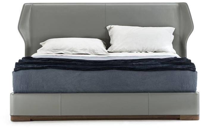 Frigerio Salotti Двуспальная кровать из кожи с мягким изголовьем sun-id-1482628 - Вид №2