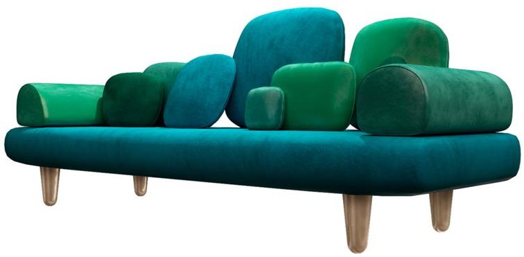 Scarlet Splendour Диван из ткани Forest Fr3 - Вид №1