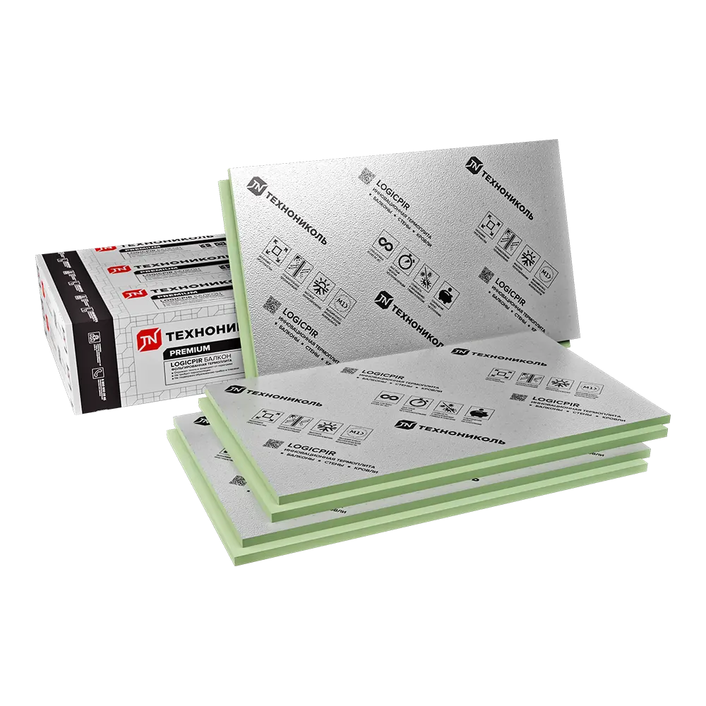 Теплоизоляционная PIR-плита 30 мм Logicpir Балкон 590x1190 мм 0.7021 м² ТЕХНОНИКОЛЬ STLM-2210308 - Вид №2