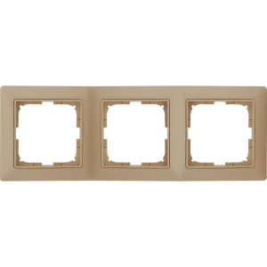 Рамка для розеток и выключателей ABB Basic55 3 поста, цвет бежевый 13595146 STLM-2084161