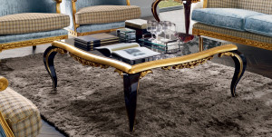 001586 Журнальный стол черный с золотом Jetclass Capri