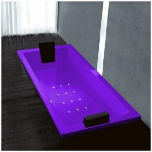Ванна Gruppo treesse Quadra 180 V078C-SX-F фиолетовая с аэромассажем прямоугольная встроенная левая
