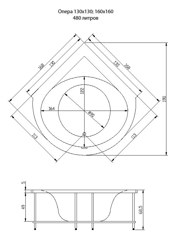 ФР-00002349 Ванна Акватика Опера Santreyd - Вид №1