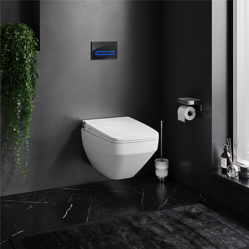 IS450A38.CCC50A Инст с клав Touchless Pro стекло чёрн с подв унит Inspire V2.0 FlashClean с эл биде AM.PM Inspire 2.0  - Вид №1