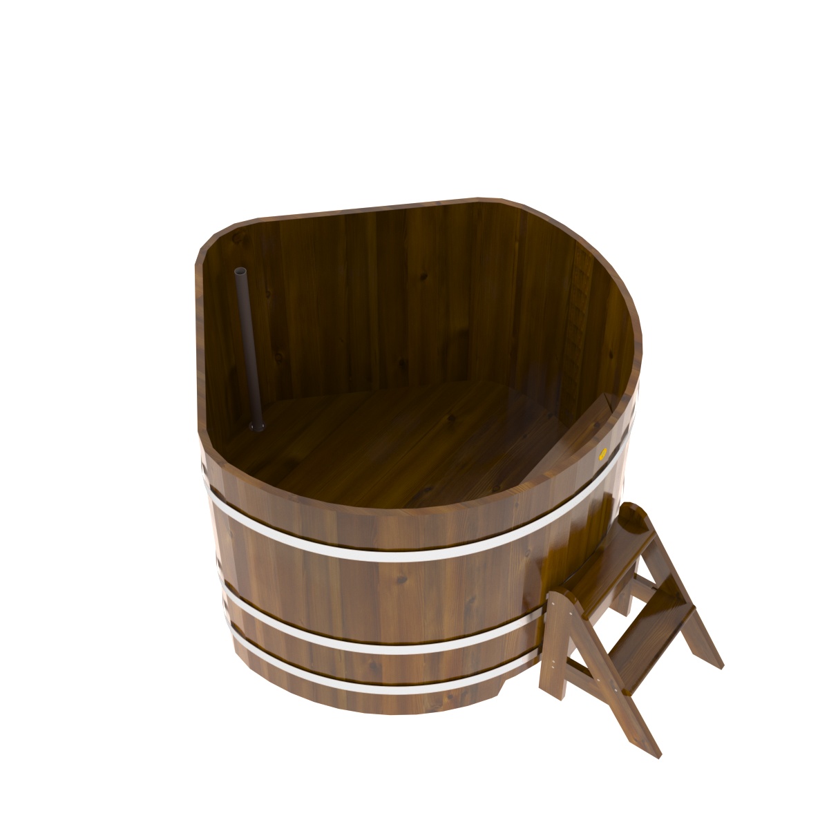 2319 Купель угловая из лиственницы Рустик 1,37х1,37х1,0 морёная Alyarus  - Вид №2