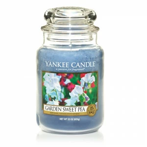 Свеча большая в стеклянной банке "Душистый горошек" 623 гр 110-150 часов YANKEE CANDLE  267815 Голубой
