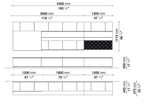 Подвесная секционная настенная Книжная полка B&B Italia PAB ARCH-00103035 - Вид №13