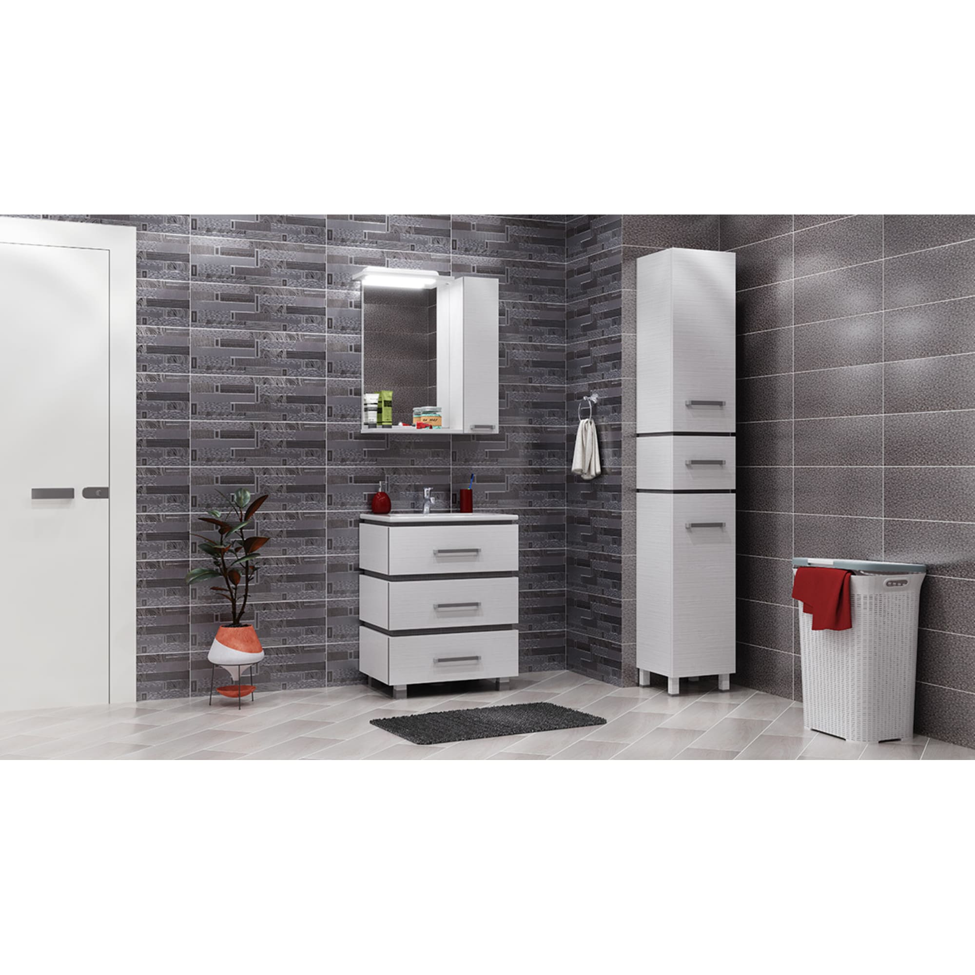 16964015 Шкаф зеркальный «» 75 см цвет светлое дерево Торонто Santreyd  - Вид №4