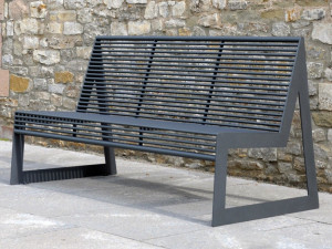 Скамья из нержавеющей стали со спинкой