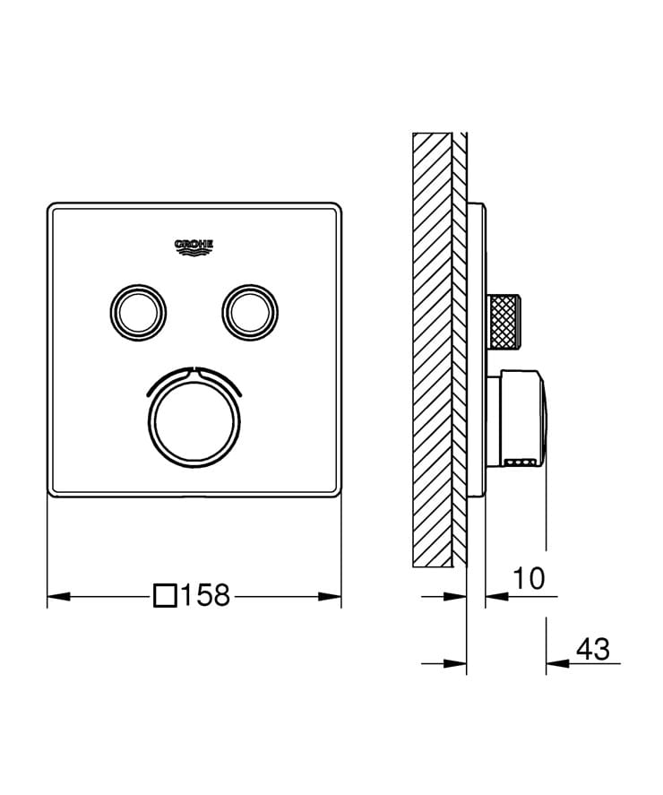 Смеситель для душа с пластиной Grohe SmartControl ARCH-00133037 - Вид №2