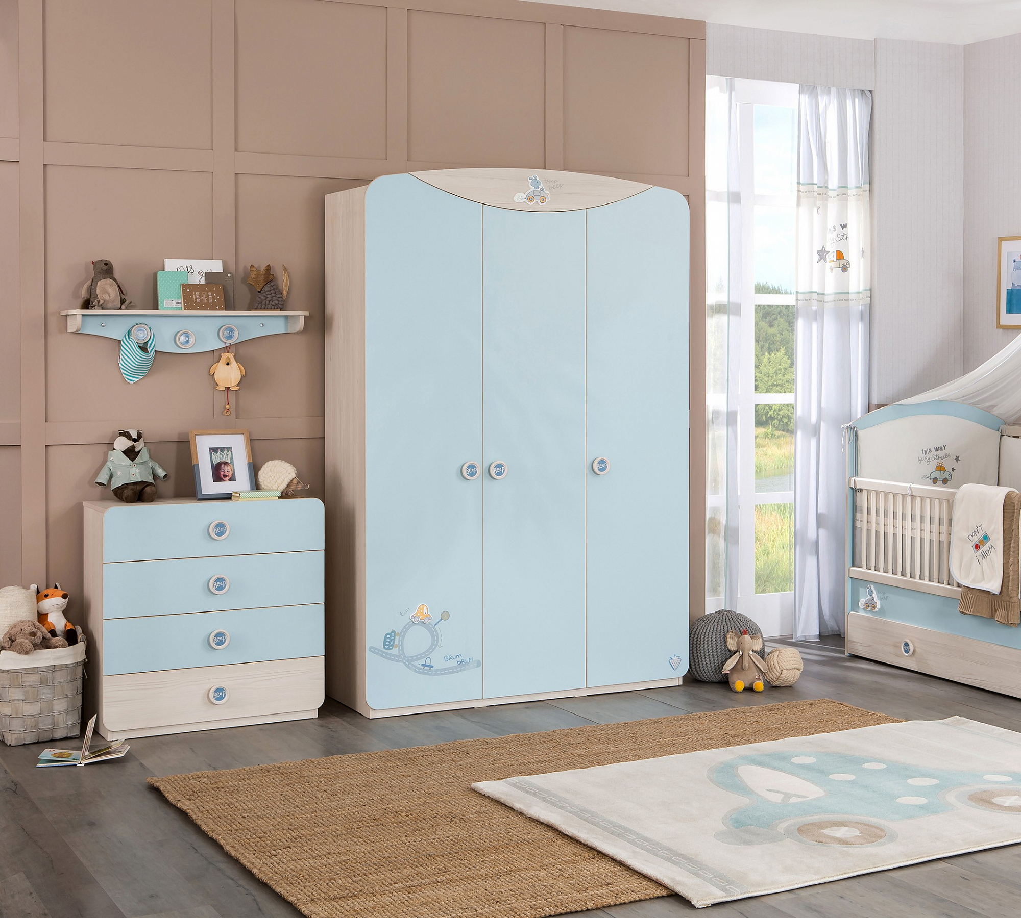 Полка с крючками детская голубая Baby Boy CILEK BABY BOY 00-3832483 Голубой Santreyd  - Вид №1