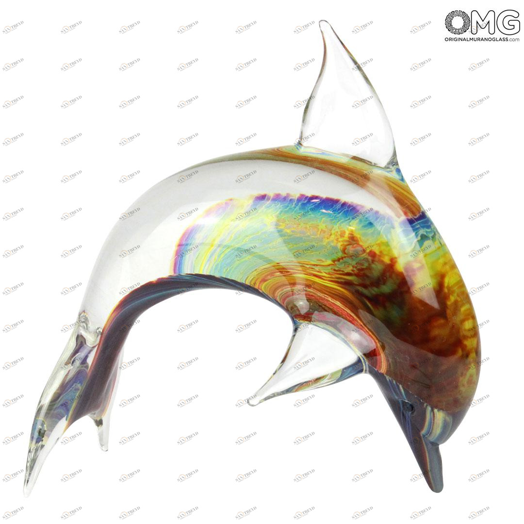 723 ORIGINALMURANOGLASS Скульптура Дельфин - автор Andrea Tagliapietra - муранское стекло OMG 27 см 