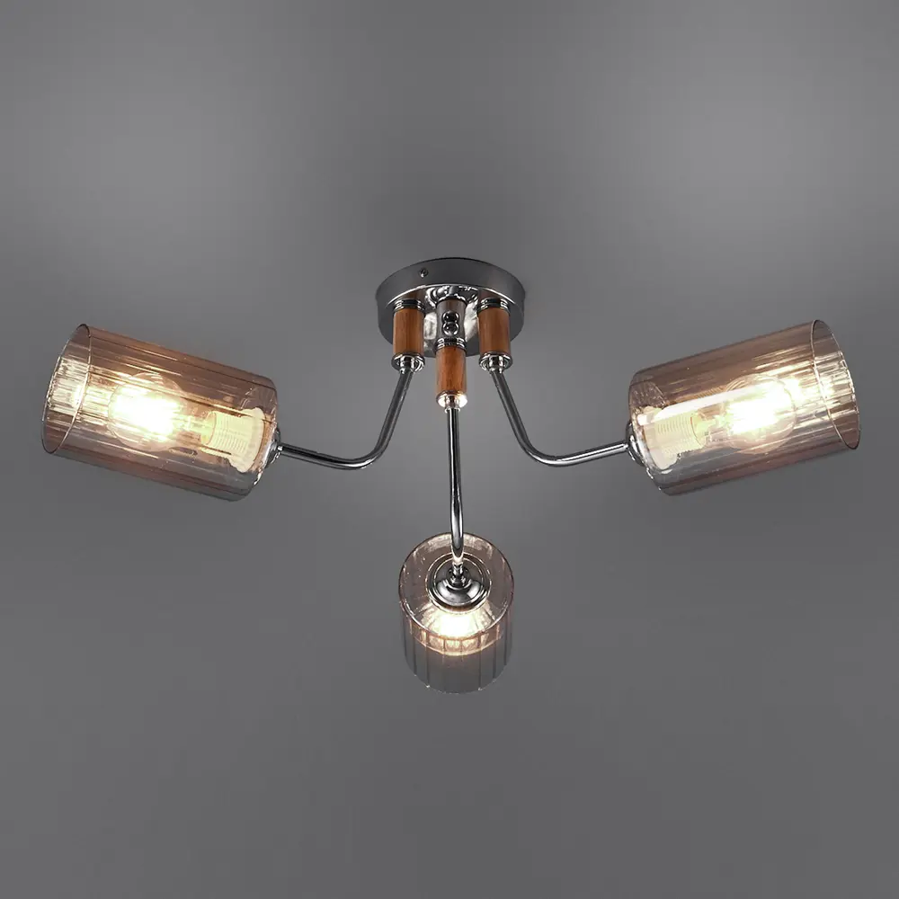 Люстра потолочная JLIGHT GETTI 3 лампы 18 м², цвет хром 84534216 STLM-2002981  - Вид №3