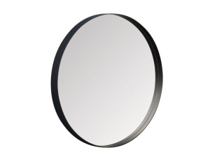 Круглое зеркало со встроенным освещением и настенной рамой
