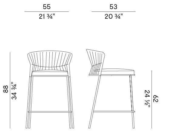 Высокий веревочный садовый стул со спинкой Potocco ARCH-00123335 - Вид №4