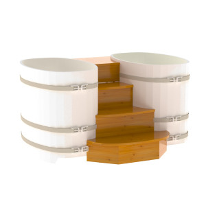 2330 Подиум на 2 купели 0,76х1,16 Рустик натуральный Alyarus