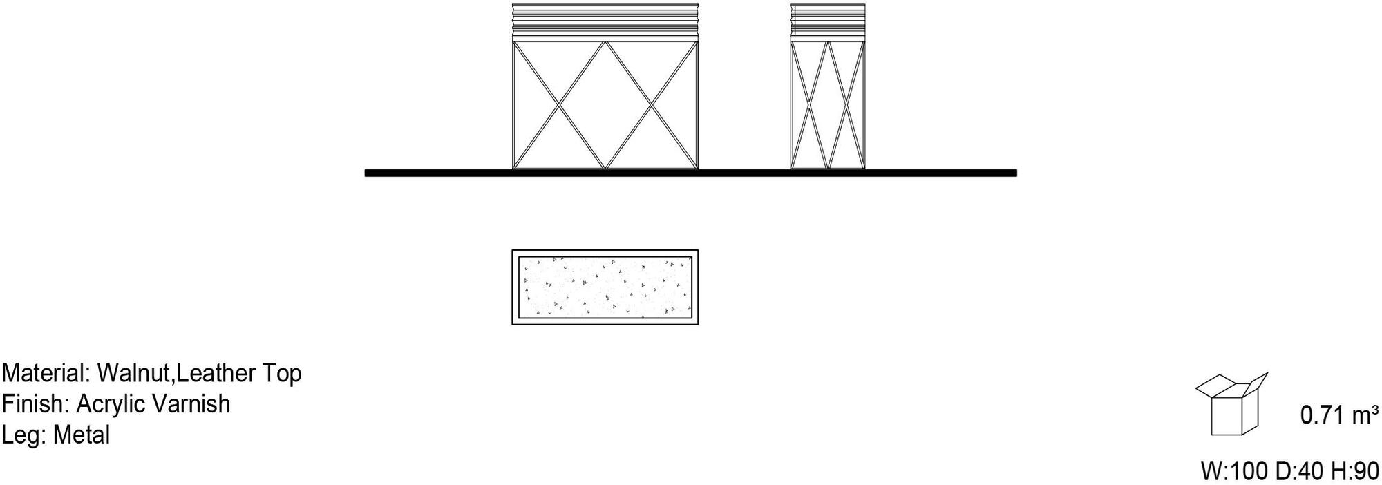 Mobi Прямоугольная консоль с ящиками Visual sun-id-1424475 - Вид №5