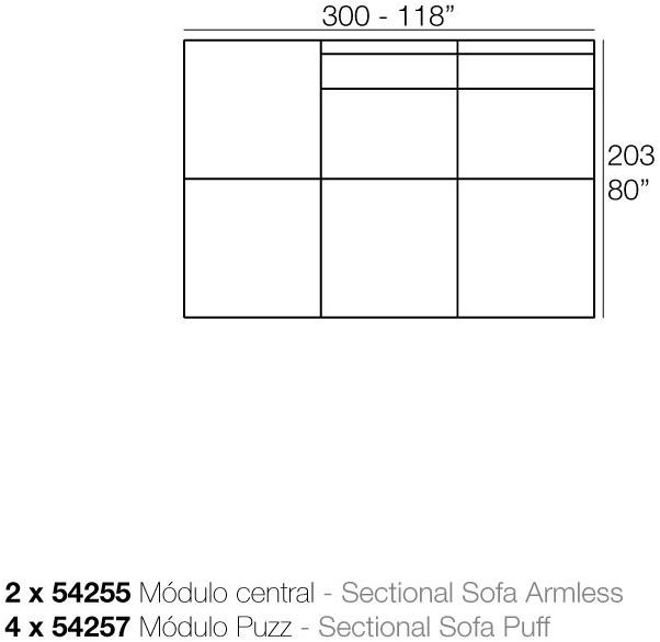 VONDOM Садовый диван из модульной ткани Pixel sun-id-1490435 - Вид №14