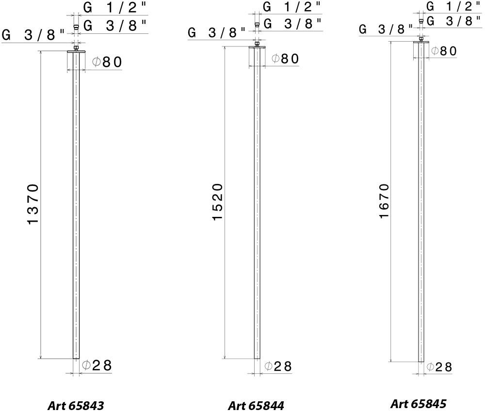 newform Потолочный излив для умывальника Ergo 65843/65844/65845 - Вид №2
