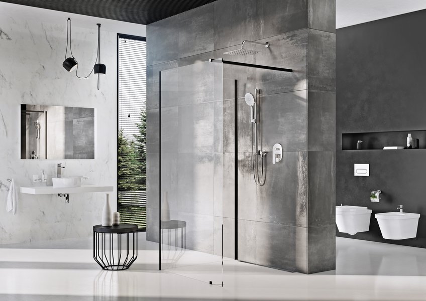 ST Walk-In Corner 1200 x 800 x 2000 черный + транспарент Ravak GW1CG4300Z1 - Вид №7