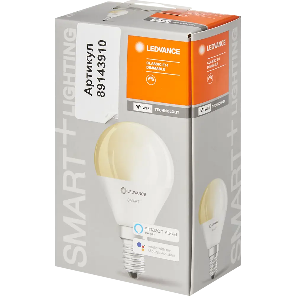 Лампа умная светодиодная Wi-Fi Osram Smart Plus E14 220-240 В 5 Вт шар малый матовая 470 лм теплый белый свет 89143910 STLM-2002666 LEDVANCE  - Вид №3