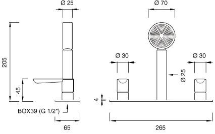 Ceadesign Кран из нержавеющей стали с ручным душем Lutezia plus Ltz 45 - Вид №1