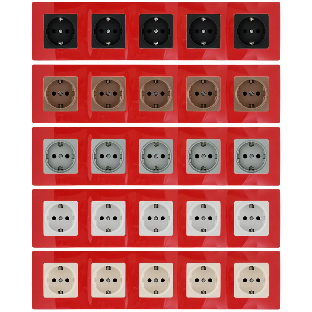 Рамка для розеток и выключателей Legrand Etika 5 постов, цвет красный 17356804 STLM-2156115 - Вид №1