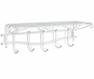 Вешалка Настенная Graciya с полочкой золотая SHEFFILTON ДИЗАЙНЕРСКИЕ 015067 Белый;золото