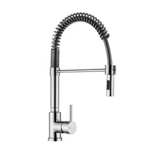 Латунь. 284. Кухонный смеситель с пружиной. Quadrodesign