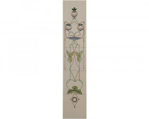 LGC015 Набор из 10 плиток с зелеными листьями и 3 белыми цветами Сarronheating