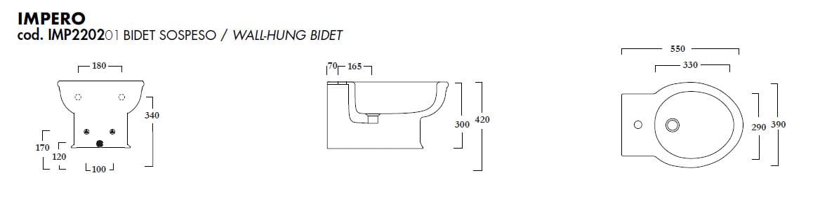Подвесное биде в витрине Olympia Ceramica Империя ARCH-00060896 - Вид №2