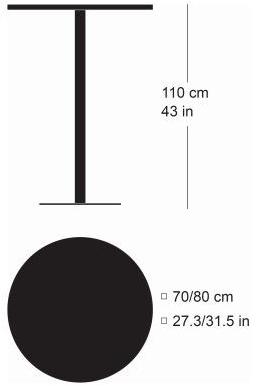 horgenglarus Круглый высокий стол из массива дерева sun-id-1458375 - Вид №2