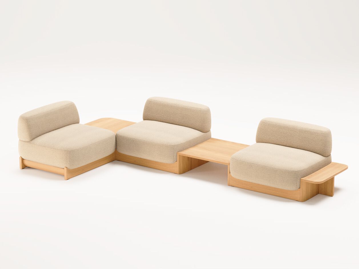 Модульный диван из ткани и дуба Wewood купол ARCH-00109421