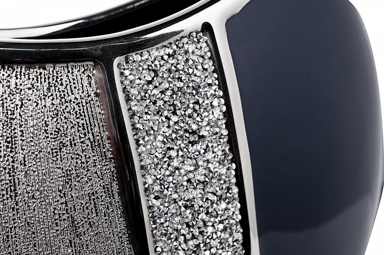 Ваза керамическая синяя с серебром 26,5 см GARDA DECOR - 00-3886414 Серебро;синий  - Вид №1