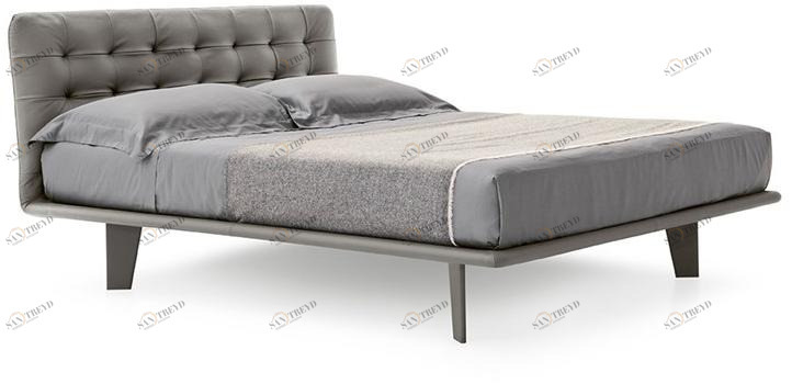 PIANCA Двуспальная кровать из кожи с тафтинговым изголовьем sun-id-1442215