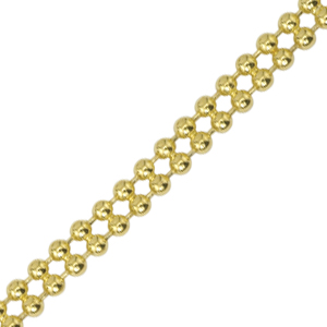 340A-054 Цепочка металлическая DBL диаметр 2,0 мм, упаковка 1 м, цвет золото Beadalon 
