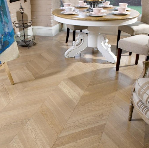 Паркет Ёлка Coswick Пастель Дуб Селект (Гладкая) 320х82,55 мм 11281247 - Вид №5