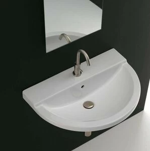 41943 Подвесная раковина настенная овальная   белая