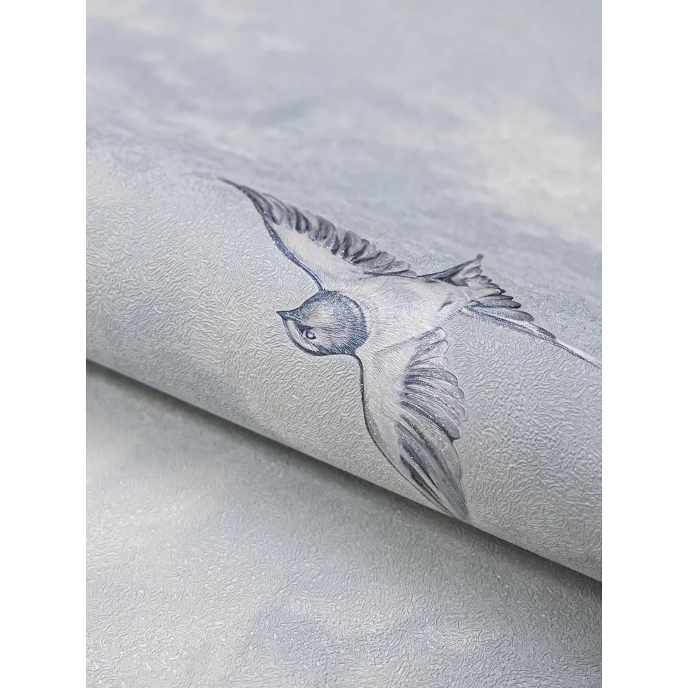 Wallsecret Liberty - серо-голубые флизелиновые обои с рисунком животных 89397863 STLM-1570974 - Вид №2
