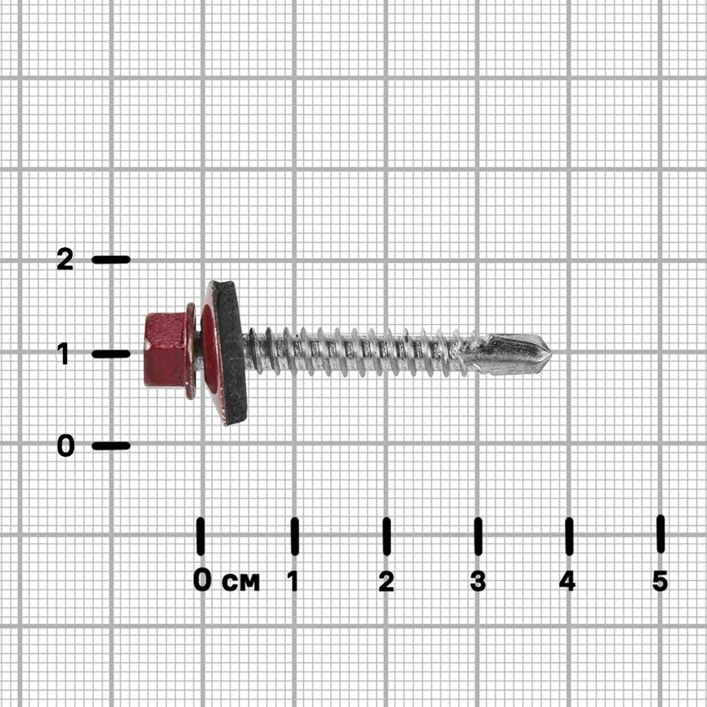Кровельные саморезы Standers с буром для металла, синие RAL3005 5.5×38 мм 89213052 STLM-1452362 - Вид №2