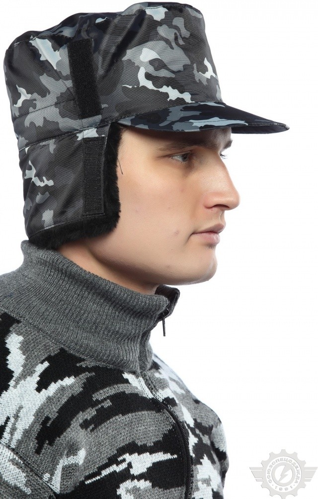61449 Кепи "Охранник" зимнее цвет камуфляж серый  Головные уборы  размер 56 Спецодежда  - Вид №5