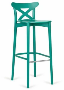 Paged Высокий лакированный табурет со спинкой из дерева Corte