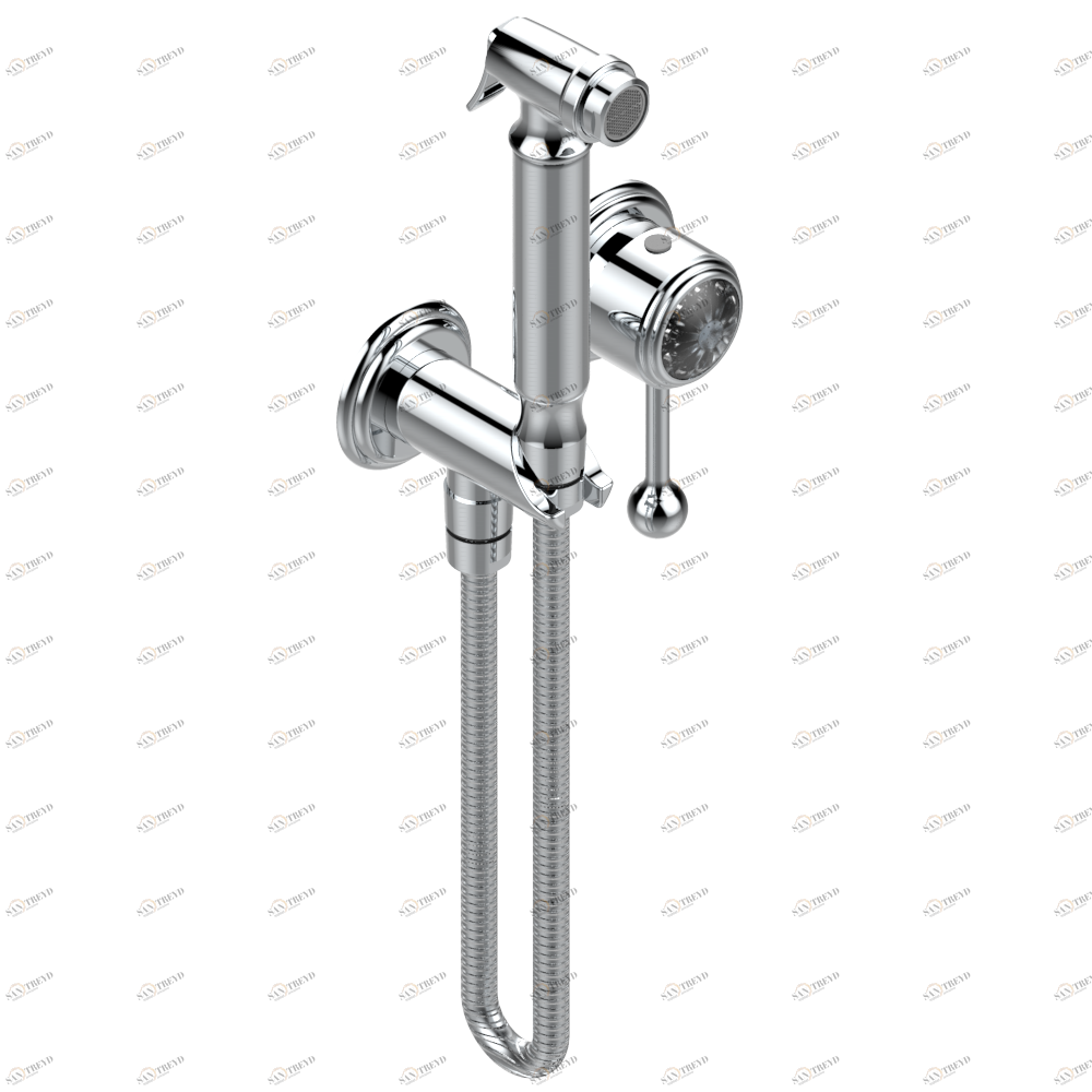A41-5840/MBG Комплект для душа, включающий смеситель, армированный шланг 1 м 25 см, ручной душ с курковым распылителем, выход из стены и предохранительный запорный клапан Thg-paris Dahlia Хром A41 5840/MBG A02 CAT.A