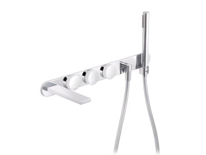 Металлическая настенная ванна с водопадом с ручным душем