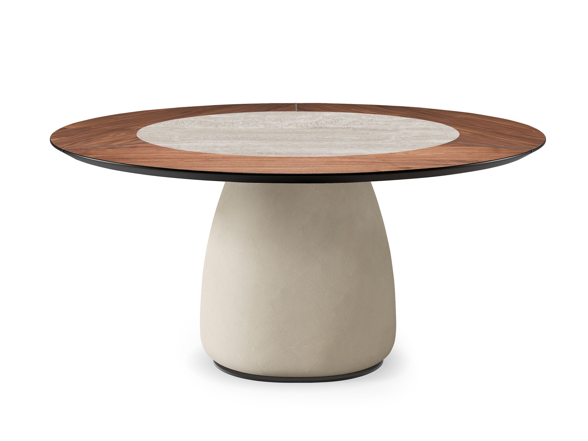 Круглый деревянный и керамический обеденный стол с центральным основанием Cattelan italia Botero ARCH-00114078