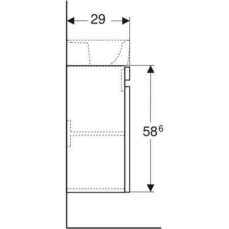 869051000 Шкафчик для раковины Geberit Renova Plan, с одной дверью Geberit  - Вид №17