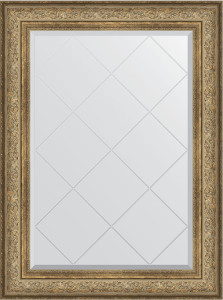 BY 4210 Зеркало с гравировкой в багетной раме - виньетка античная бронза 109 mm EVOFORM Exclusive-G