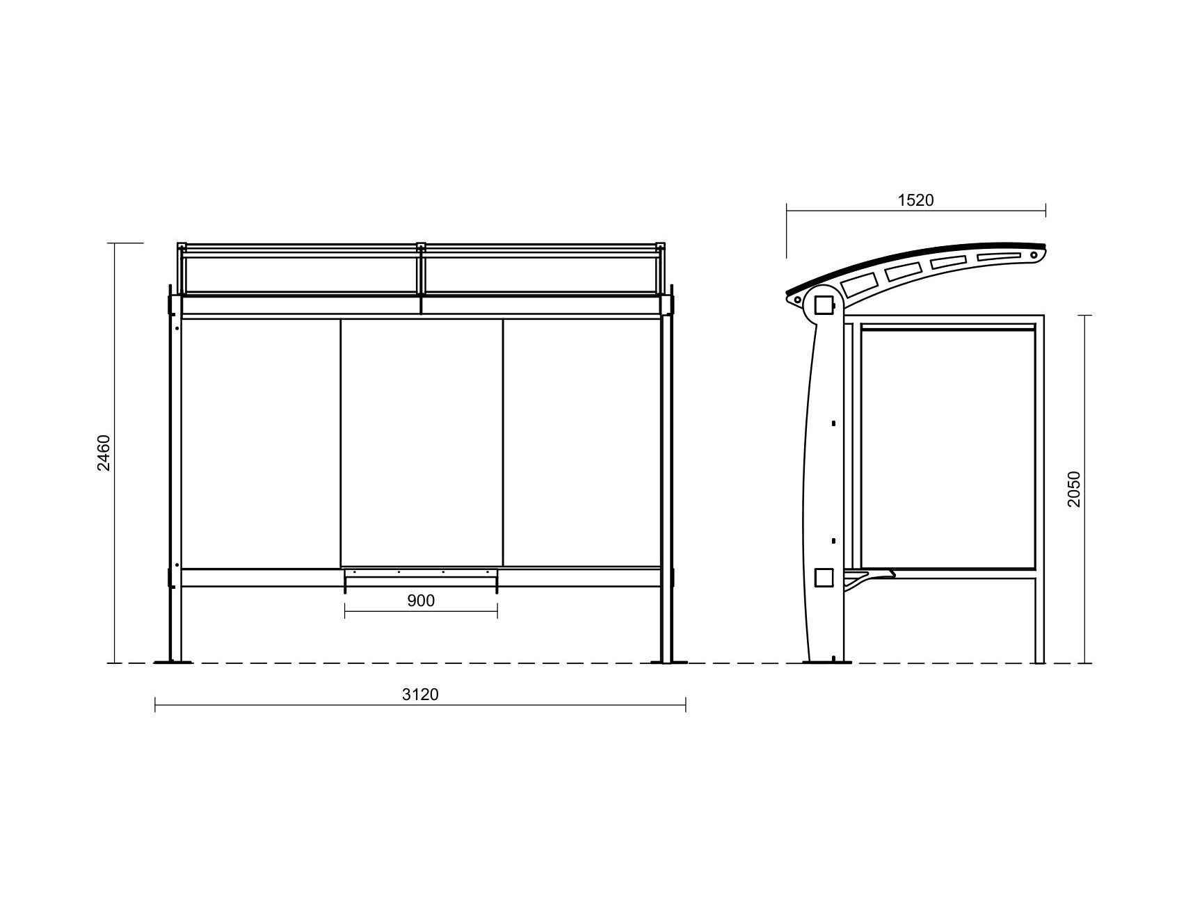 Стальной и стеклянный навес для автобусной остановки Studio Città LIGHT ARCH-00093184 - Вид №6
