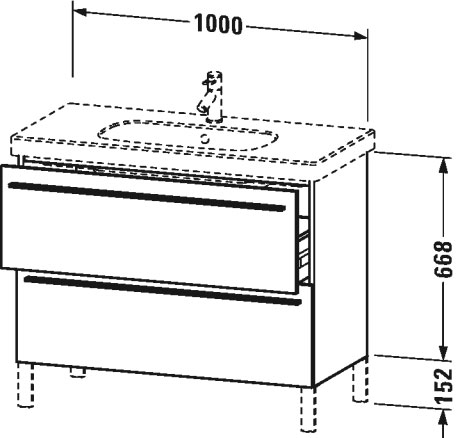 XL651704040 X-Large Тумбочка напольная Черный глянцевый лак Duravit - Вид №1